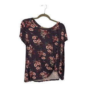 Women’s Nine Britton Purple and Pink Short Sleeve Blouse - Medium | Stitchfix